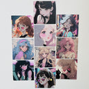 Set de 10 Stickers de Chicas Anime Waifu y City Pop Japonés
