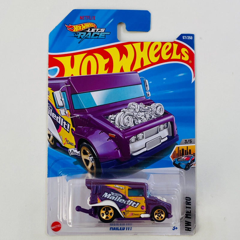 2025 Hot Wheels Treasure Hunt NETFLIX Let's Race HW Metro Mailed It! morado 5SP