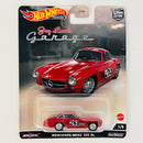 2022 Hot Wheels Premium Car Culture Jay Leno's Garage Mercedes Benz 300 SL rojo Llantas de Goma RR