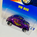 1997 Hot Wheels Volkswagen VW Bug 171 morado metálico 3SP base ZAMAC