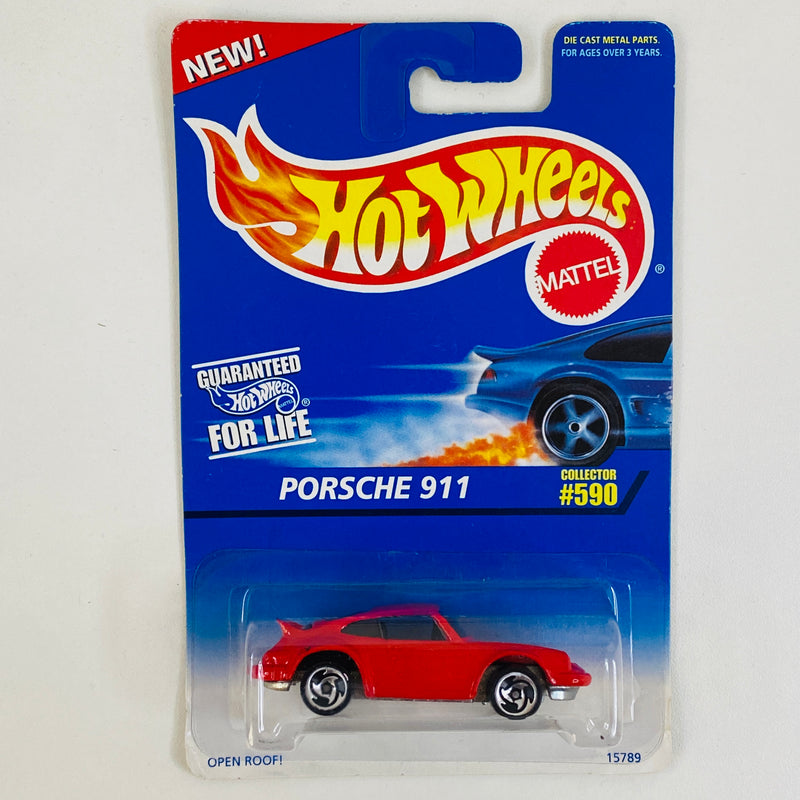 1996 Hot Wheels Porsche 911 590 rojo SB base ZAMAC