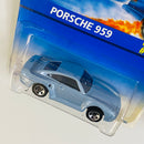 1996 Hot Wheels Porsche 959 591 celeste metálico 5SP base ZAMAC