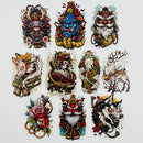 Set de 10 Stickers de Tatuaje Japonés Irezumi Estilo Yakuza y Mitología Japonesa