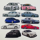 Set de 10 Stickers de Carros Deportivos