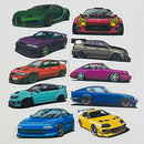 Set de 10 Stickers de Carros Deportivos
