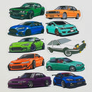 Set de 10 Stickers de Carros Deportivos