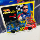 1997 Hot Wheels Pro Racing Premium NASCAR 1st Edition Ted Musgrave 16 Primestar Ford Thunderbird azul con rojo Llantas de Goma Goodyear