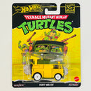 2025 Hot Wheels Premium Pop Culture Teenage Mutant Ninja Turtles Tortugas Ninja TMNT Party Wagon amarillo Llantas de Goma RR