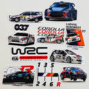 Set de 10 Stickers de Carros de Rally y Carreras del WRC