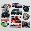 Set de 10 Stickers de Carros de Rally y Carreras del WRC