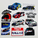 Set de 10 Stickers de Carros de Rally y Carreras del WRC