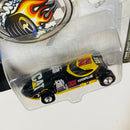 2001 Hot Wheels Racing NASCAR Ward Burton 22 Caterpillar CAT Twin Mill negro con amarillo Llantas de Goma RR incluye Sticker
