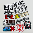 Set de 10 Stickers de Cultura JDM, Tuning y Drift Japonés