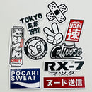 Set de 10 Stickers de Cultura JDM, Tuning y Drift Japonés