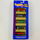 1992 Hot Wheels Classic Collection 5 Pack Set de 5 - 65 Mustang Ford, Mercedes Benz 540K, 57 Chevy, 1935 Cadillac, Shelby Cobra 427 S/C