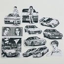 Set de 10 Stickers del Anime Initial D