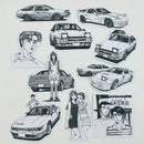 Set de 10 Stickers del Anime Initial D