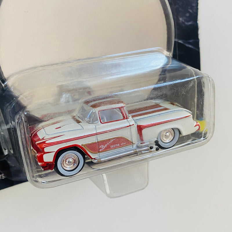 1999 Johnny Lightning Show Rods George Barris Kopper Kart 55 Chevy Pickup blanco Llantas de Goma