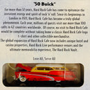 2003 Hot Wheels 100% Black Box Limited Edition Hard Rock Cafe Exclusive 50 Buick rojo con blanco Llantas de Goma RR