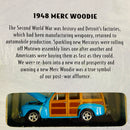 2001 Hot Wheels 100% Black Box Limited Edition 1948 Merc Woodie Ford turquesa Llantas de Goma RR