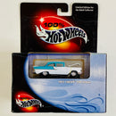 2001 Hot Wheels 100% Black Box Limited Edition 1957 Chevy 150 Sedan blanco con turquesa Llantas de Goma RR