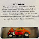 2001 Hot Wheels 100% Black Box Limited Edition 1933 Willys Jeep naranja Llantas de Goma RR