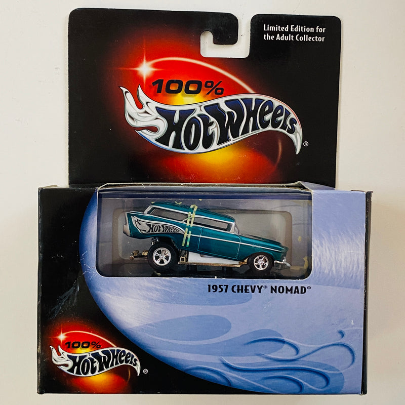 2001 Hot Wheels 100% Black Box Limited Edition 1957 Chevy Nomad turquesa spectraflame Llantas de Goma RR