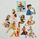 Set de 10 Stickers de Chicas Pin-Up Vintage