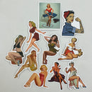 Set de 10 Stickers de Chicas Pin-Up Vintage