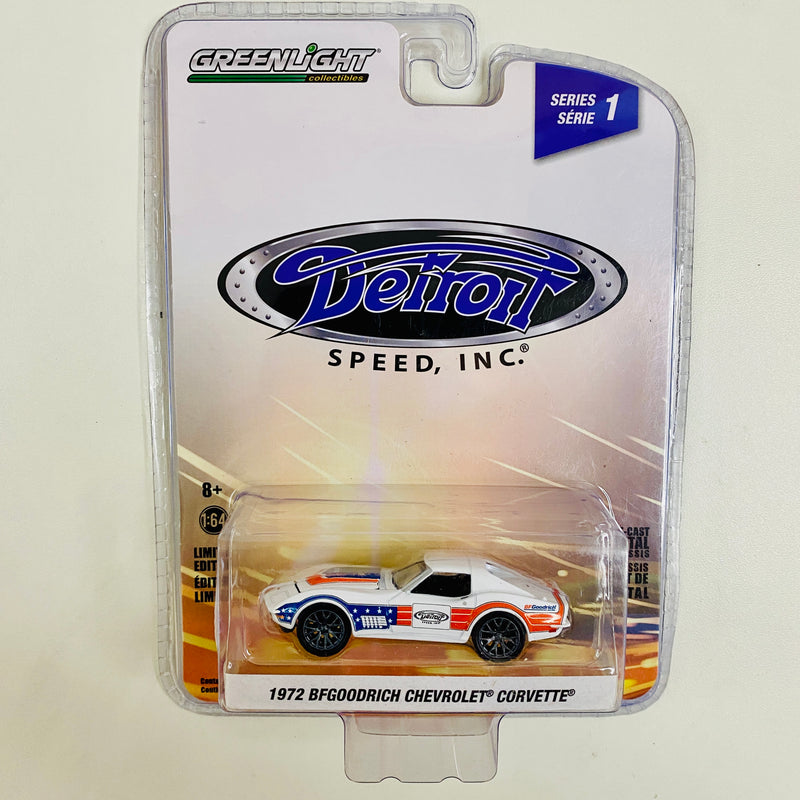 2020 Greenlight Limited Edition Detroit Speed Inc 1972 Bfgoodrich Chevrolet Corvette blanco Llantas de Goma