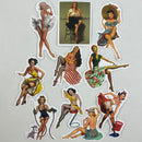Set de 10 Stickers de Chicas Pin-Up Vintage