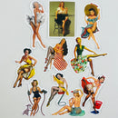 Set de 10 Stickers de Chicas Pin-Up Vintage