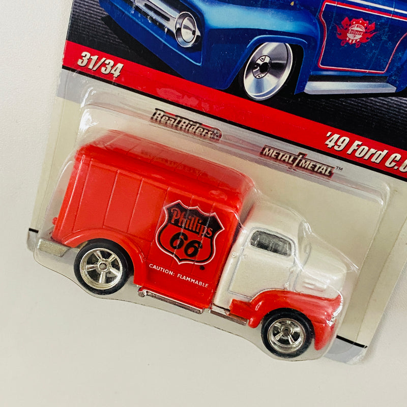 2010 Hot Wheels Premium Delivery Slick Rides 49 Ford C.O.E. blanco Llantas de Goma RR base ZAMAC Primera Edición