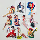Set de 10 Stickers de Chicas Pin-Up Vintage