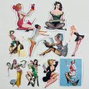 Set de 10 Stickers de Chicas Pin-Up Vintage