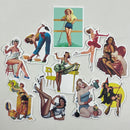 Set de 10 Stickers de Chicas Pin-Up Vintage