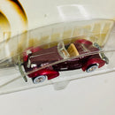 2002 Hot Wheels Auto Milestones Walmart Exclusive 1935 Auburn Boat Tail Speedster granate metálico Llantas de Goma RR base ZAMAC