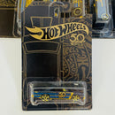 2018 Hot Wheels 50th Anniversary Black and Gold Colección Set de 6 - Bone Shaker, Twin Mill, Rodger Dodger, 68 Dodge Dart, 64 Impala Chevrolet, 65 Ford Ranchero