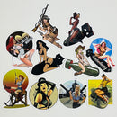 Set de 10 Stickers de Chicas Pin-Up Militar