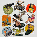 Set de 10 Stickers de Chicas Pin-Up Militar