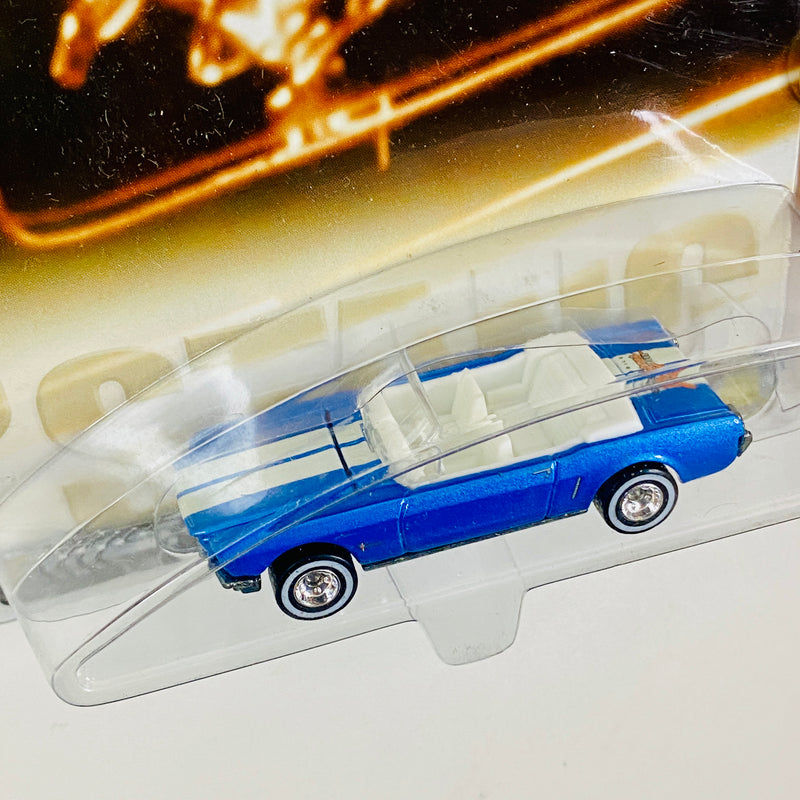 2002 Hot Wheels Auto Milestones Walmart Exclusive 1965 Mustang Ford azul metálico Llantas de Goma RR base ZAMAC