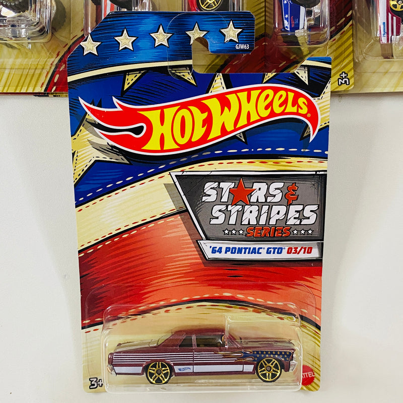 2020 Hot Wheels Stars & Stripes Colección Set de 10 - AMC Javelin AMX, 71 Plymouth Hemi Cuda, 64 Pontiac GTO, 68 Hemi Barracuda, Chevy Blazer 4x4, 68 El Camino Chevrolet y más