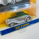 2004 Jada Dub City 32 Ford plata con verde Llantas de Goma con Tarjeta Coleccionista