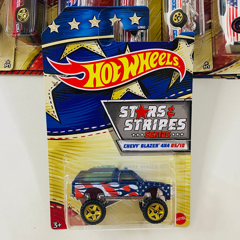 2020 Hot Wheels Stars & Stripes Colección Set de 10 - AMC Javelin AMX, 71 Plymouth Hemi Cuda, 64 Pontiac GTO, 68 Hemi Barracuda, Chevy Blazer 4x4, 68 El Camino Chevrolet y más