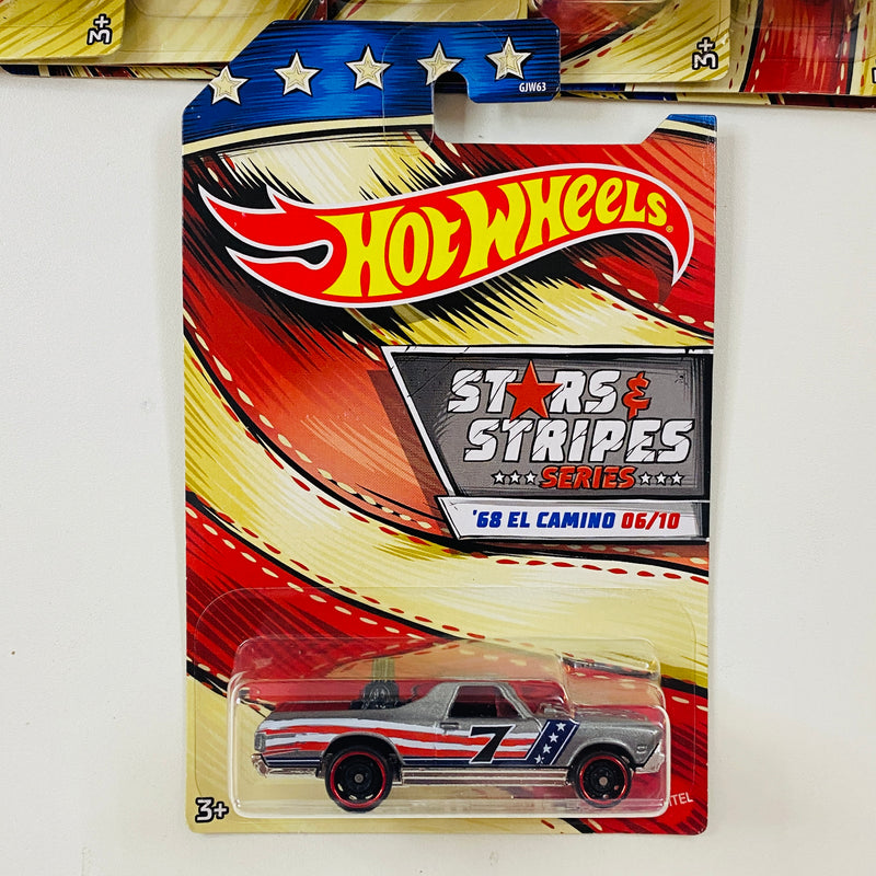 2020 Hot Wheels Stars & Stripes Colección Set de 10 - AMC Javelin AMX, 71 Plymouth Hemi Cuda, 64 Pontiac GTO, 68 Hemi Barracuda, Chevy Blazer 4x4, 68 El Camino Chevrolet y más