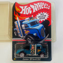 2018 Hot Wheels Collector Edition Mail-In Exclusivo K-Mart Custom 38 Ford C.O.E. azul spectraflame Redline Llantas de Goma RR base ZAMAC - Detalle Rotura en Burbuja