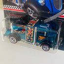 2018 Hot Wheels Collector Edition Mail-In Exclusivo K-Mart Custom 38 Ford C.O.E. azul spectraflame Redline Llantas de Goma RR base ZAMAC - Detalle Rotura en Burbuja