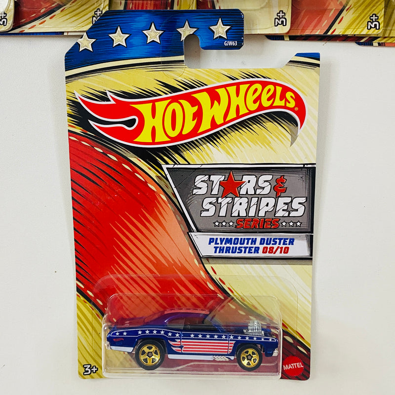 2020 Hot Wheels Stars & Stripes Colección Set de 10 - AMC Javelin AMX, 71 Plymouth Hemi Cuda, 64 Pontiac GTO, 68 Hemi Barracuda, Chevy Blazer 4x4, 68 El Camino Chevrolet y más