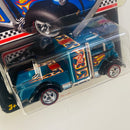 2018 Hot Wheels Collector Edition Mail-In Exclusivo K-Mart Custom 38 Ford C.O.E. azul spectraflame Redline Llantas de Goma RR base ZAMAC - Detalle Rotura en Burbuja