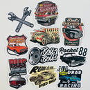 Set de 10 Stickers de Autos Clásicos Hot Rods y Cultura Custom